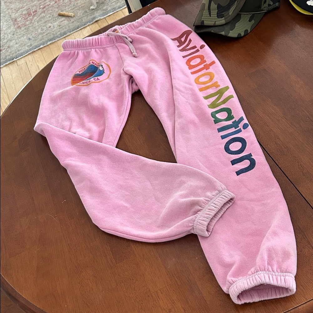 Pink aviator nation sweatpants small joggers